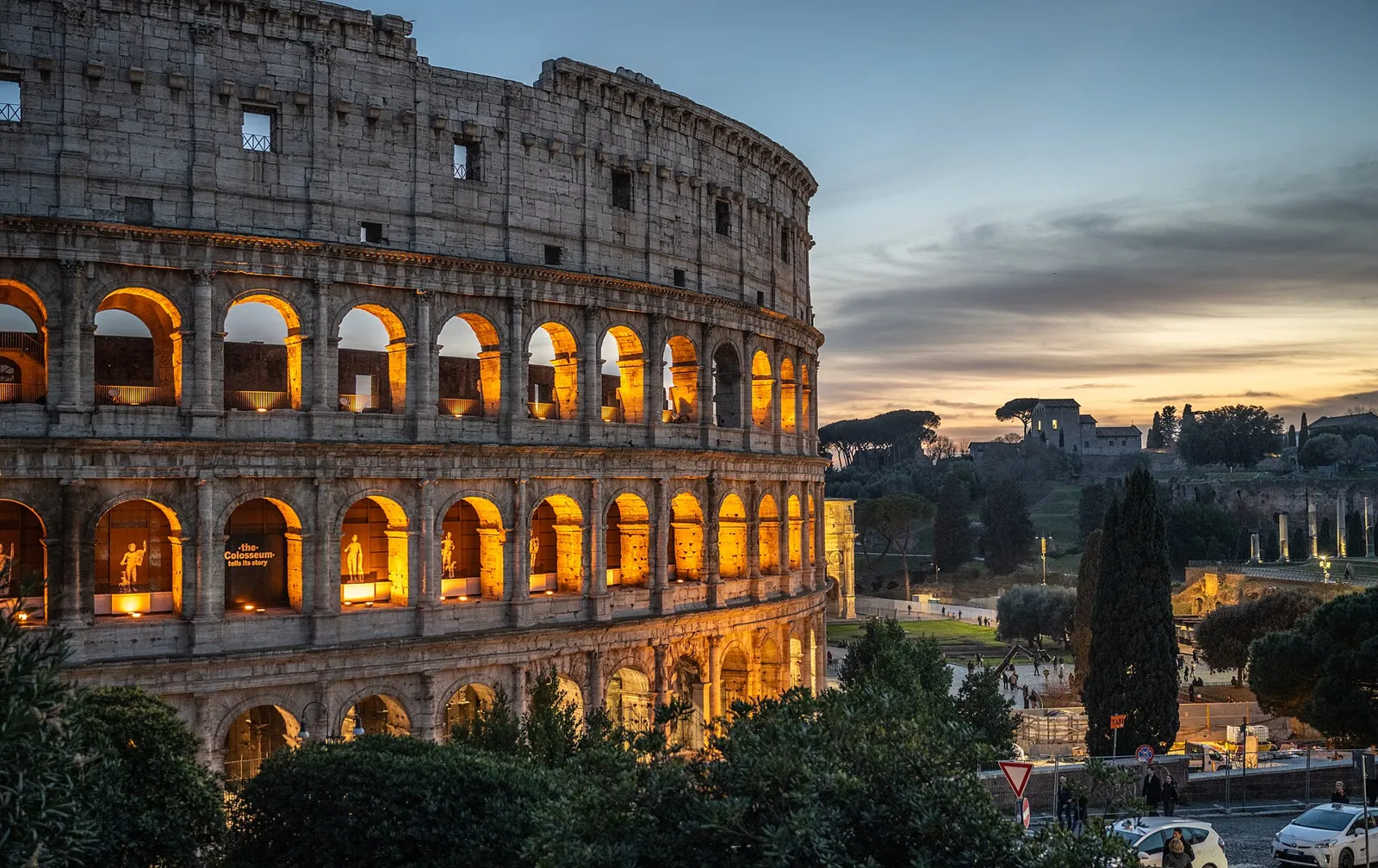 The Colosseum in Rome in evening light